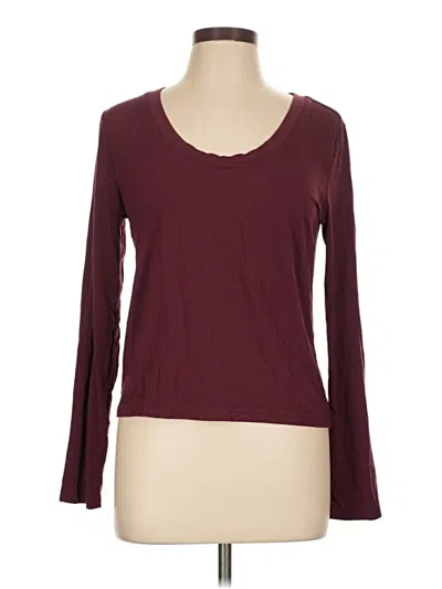 Pre-owned Lou & Grey 3/4 Sleeve T-shirt In Burgundy