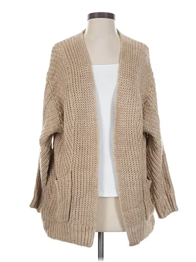 Pre-owned Lou & Grey Cardigan Sweater In Tan