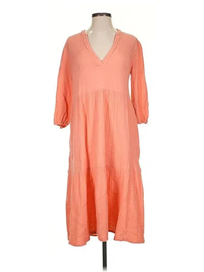 Pre-owned Lou & Grey Casual Dress In Orange
