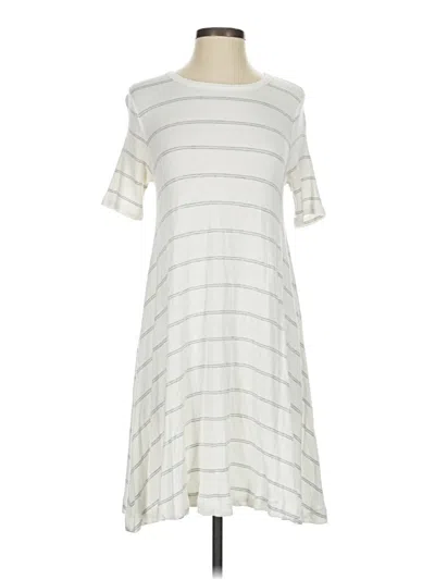 Pre-owned Lou & Grey Casual Dress In White