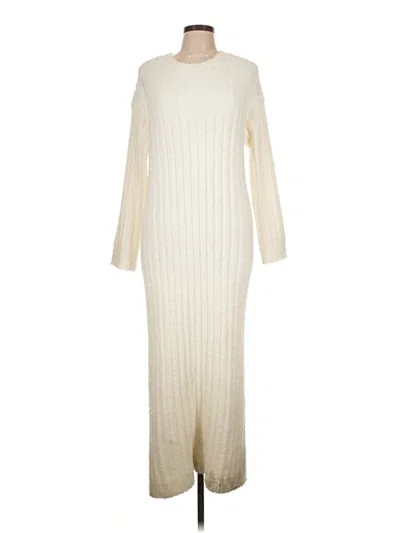 Pre-owned Lou & Grey Casual Dress In White