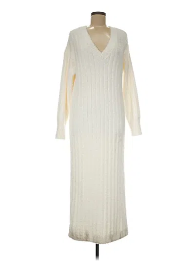Pre-owned Lou & Grey Casual Dress In White