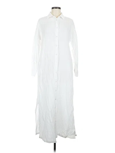 Pre-owned Lou & Grey Casual Dress In White