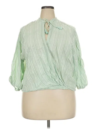 Pre-owned Lou & Grey For Loft 3/4 Sleeve Blouse In Green