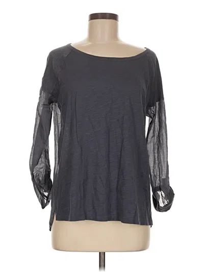 Pre-owned Lou & Grey For Loft 3/4 Sleeve Top Gray Boatneck Tops