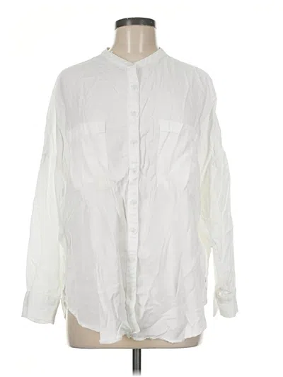 Pre-owned Lou & Grey For Loft Long Sleeve Blouse In White