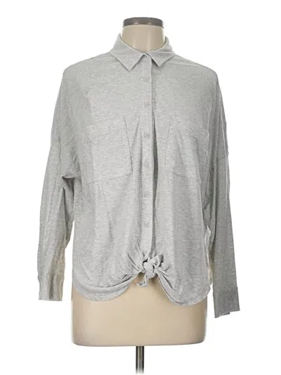 Pre-owned Lou & Grey For Loft Long Sleeve Button Down Shirt In Gray