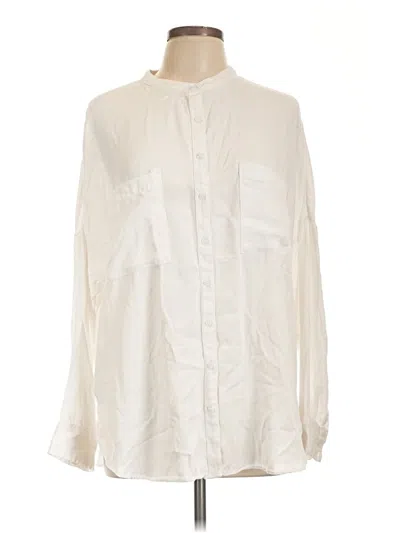 Pre-owned Lou & Grey For Loft Long Sleeve Button Down Shirt In Ivory