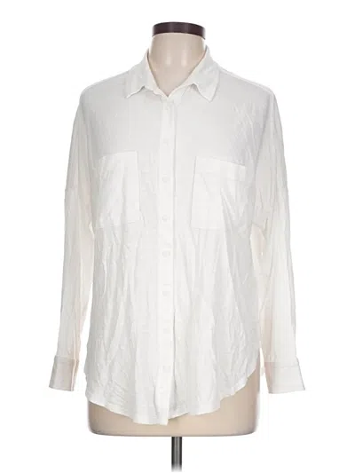 Pre-owned Lou & Grey For Loft Long Sleeve Button Down Shirt In Ivory