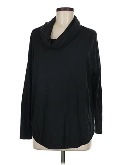 Pre-owned Lou & Grey For Loft Long Sleeve Top Black Cowl Neck Tops