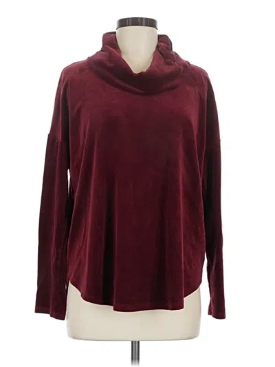 Pre-owned Lou & Grey For Loft Long Sleeve Top Burgundy Cowl Neck Tops
