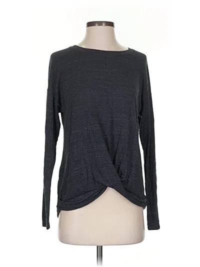 Pre-owned Lou & Grey For Loft Long Sleeve Top Gray Crew Neck Tops