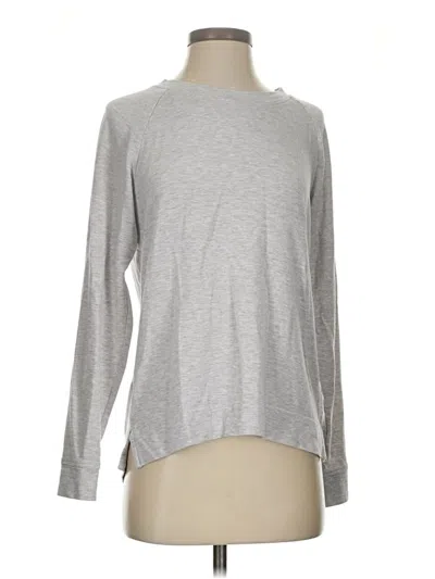 Pre-owned Lou & Grey For Loft Long Sleeve Top Gray Crew Neck Tops