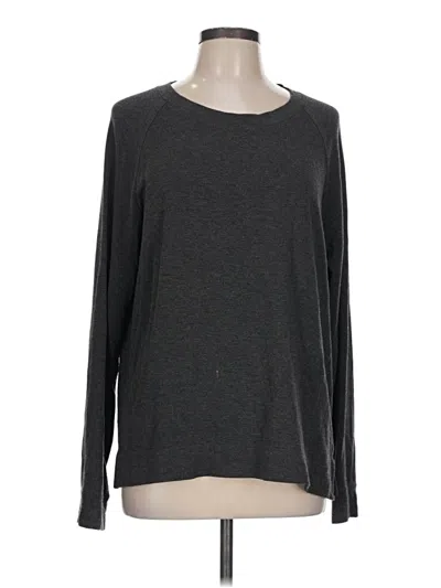 Pre-owned Lou & Grey For Loft Long Sleeve Top Gray Crew Neck Tops