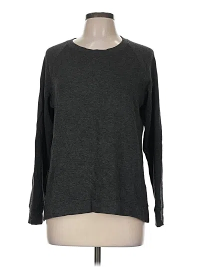 Pre-owned Lou & Grey For Loft Long Sleeve Top Gray Crew Neck Tops