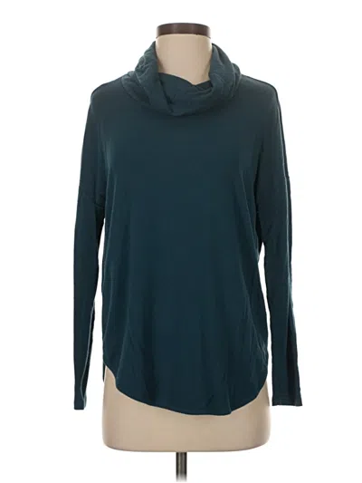 Pre-owned Lou & Grey For Loft Long Sleeve Top Teal Cowl Neck Tops