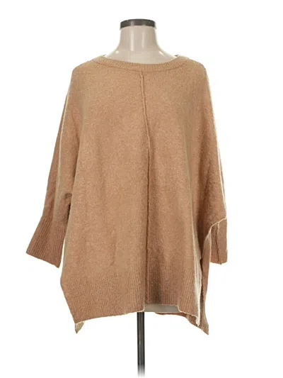 Pre-owned Lou & Grey For Loft Poncho In Brown