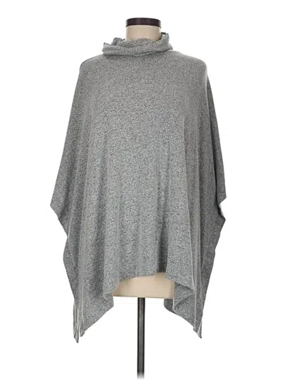 Pre-owned Lou & Grey For Loft Poncho In Gray