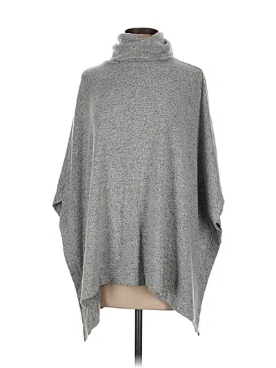Pre-owned Lou & Grey For Loft Poncho In Gray