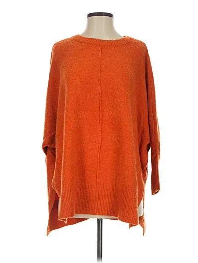 Pre-owned Lou & Grey For Loft Poncho In Orange
