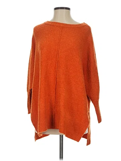 Pre-owned Lou & Grey For Loft Poncho In Orange