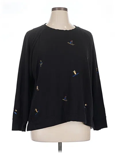 Pre-owned Lou & Grey For Loft Pullover Sweater In Black