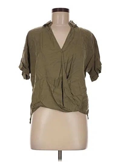 Pre-owned Lou & Grey For Loft Short Sleeve Blouse In Green