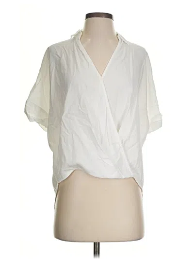 Pre-owned Lou & Grey For Loft Short Sleeve Blouse In Ivory