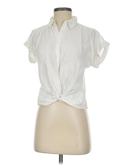 Pre-owned Lou & Grey For Loft Short Sleeve Blouse In Ivory