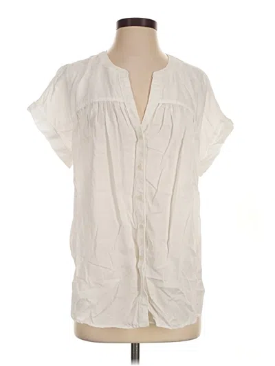 Pre-owned Lou & Grey For Loft Short Sleeve Blouse In Ivory