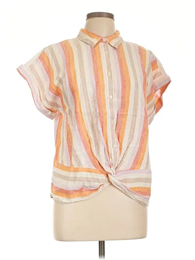 Pre-owned Lou & Grey For Loft Short Sleeve Blouse In Orange
