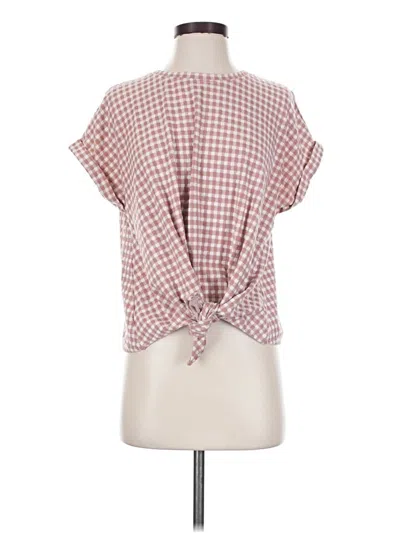 Pre-owned Lou & Grey For Loft Short Sleeve Blouse In Pink