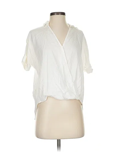 Pre-owned Lou & Grey For Loft Short Sleeve Blouse In White