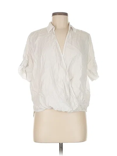 Pre-owned Lou & Grey For Loft Short Sleeve Blouse In White