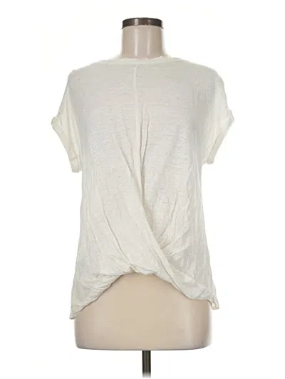 Pre-owned Lou & Grey For Loft Short Sleeve Top Ivory Cowl Neck Tops