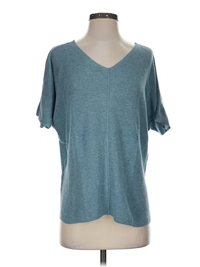 Pre-owned Lou & Grey For Loft Short Sleeve Top Teal V-neck Tops