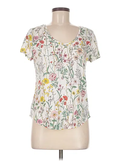 Pre-owned Lou & Grey For Loft Short Sleeve T-shirt In White