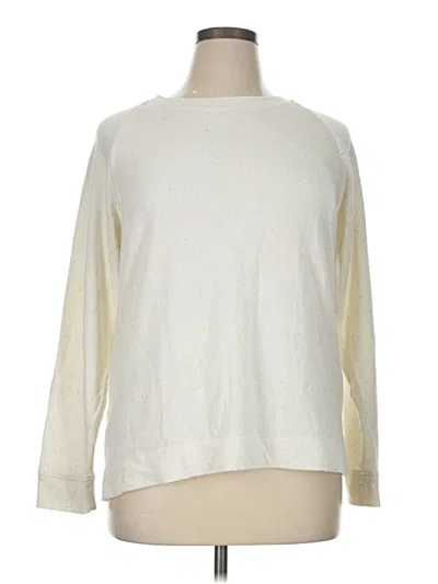 Pre-owned Lou & Grey For Loft Sweatshirt In White