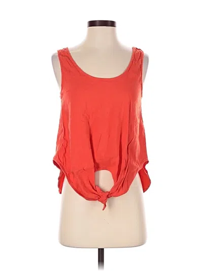 Pre-owned Lou & Grey For Loft Tank Top Red Keyhole Neckline Tops