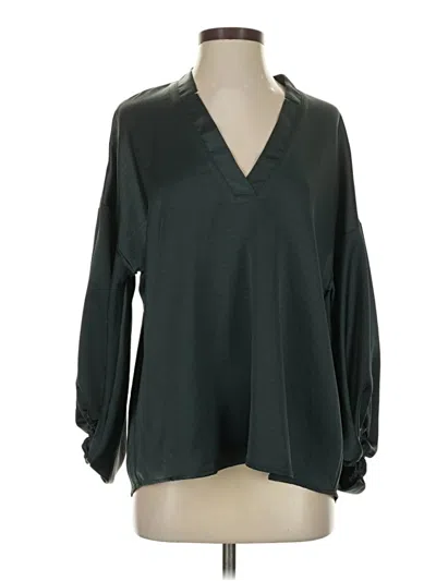 Pre-owned Lou & Grey Long Sleeve Blouse In Green
