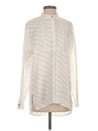 Pre-owned Lou & Grey Long Sleeve Blouse In Ivory