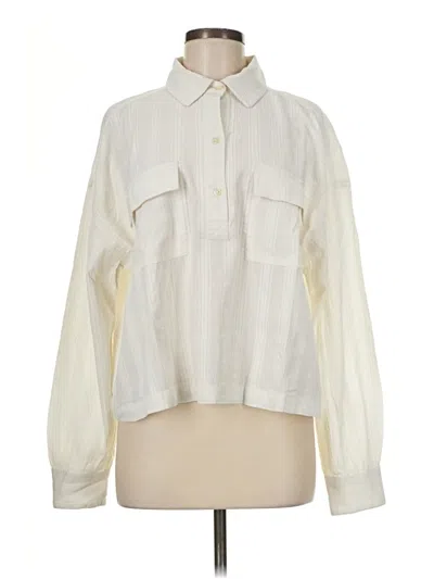 Pre-owned Lou & Grey Long Sleeve Blouse In Ivory