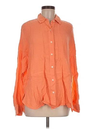 Pre-owned Lou & Grey Long Sleeve Blouse In Orange