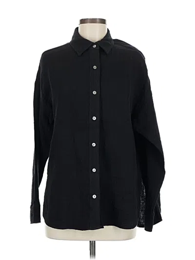 Pre-owned Lou & Grey Long Sleeve Button Down Shirt In Black