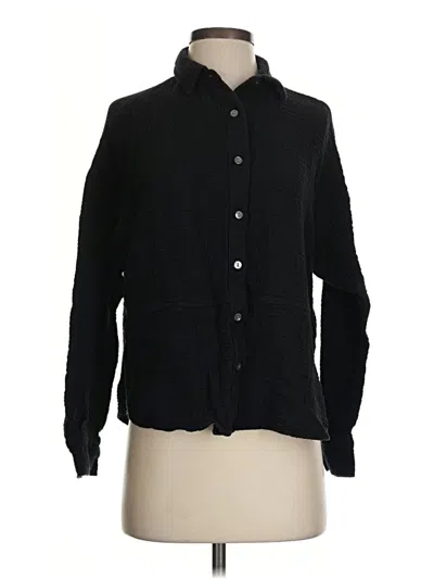 Pre-owned Lou & Grey Long Sleeve Button Down Shirt In Black