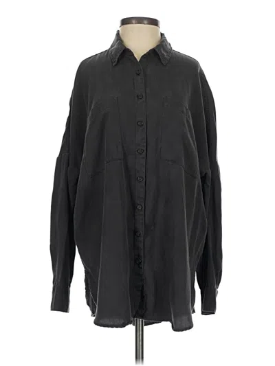 Pre-owned Lou & Grey Long Sleeve Button Down Shirt In Black