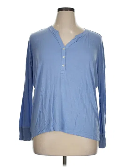 Pre-owned Lou & Grey Long Sleeve Henley Shirt In Blue