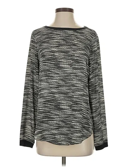 Pre-owned Lou & Grey Long Sleeve Top Black Boatneck Tops
