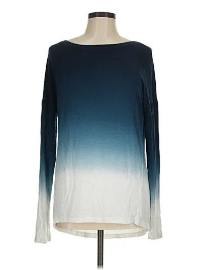 Pre-owned Lou & Grey Long Sleeve Top Blue Boatneck Tops