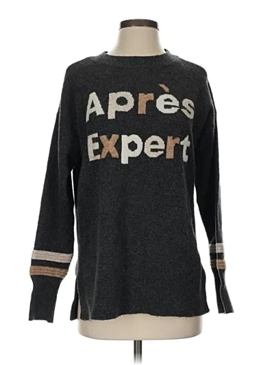 Pre-owned Lou & Grey Long Sleeve Top Gray Crew Neck Tops